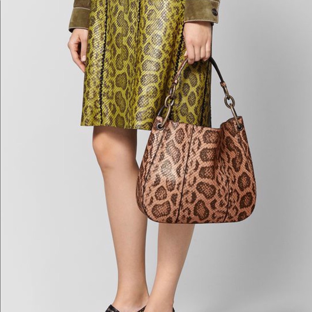 NEW BOTTEGA VENETA Anaconda Dahlia Loop Hobo Bag